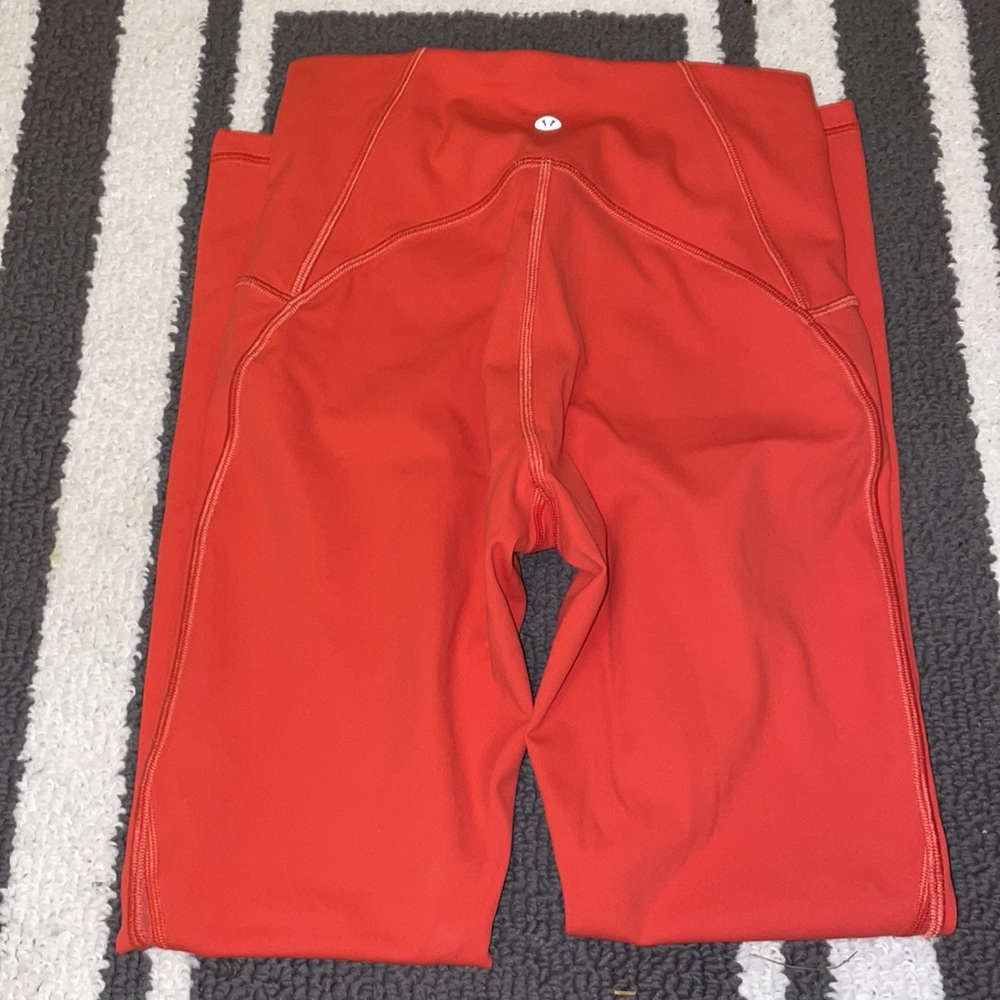Lululemon leggings, coral color, size 4